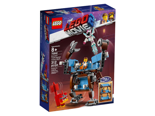 The Lego Movie 2 Emmet S Triple-Decker Couch Mech Building Kit, Made Your Kid Falling Love and Reinventing their Favorite Movie Scenes, 312 Pieces (New Open Box)