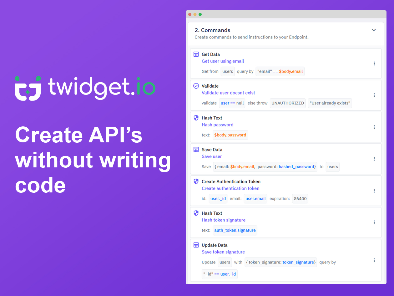 Twidget.io No-Code API Builder: Lifetime Subscription (Business Plan)