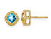 1.40 Carat (ctw) Blue Topaz Button Earrings in 14K Yellow Gold
