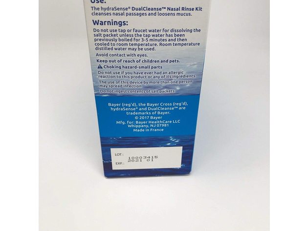 Hydra Sense Dual Cleanse Nasal Rinse Kit, Quickly Cleanse Nasal Passages and Loosen Mucus, 60 Ea
