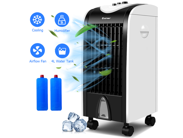 Costway Evaporative Portable Cooler Fan Humidify - White