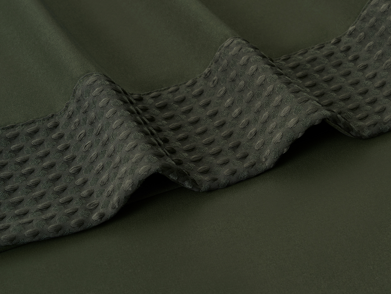 4-Piece Bamboo Blend Waffle Hem Sheet Set (Hunter Green/King)