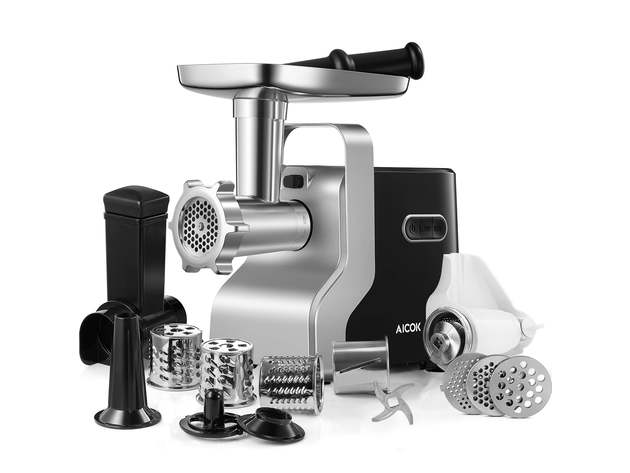 AICOK Electric Meat Grinder,5-IN-1 Meat Mincer, 3-Speed, 10 Pounds/Min, 2500W Max Powerful