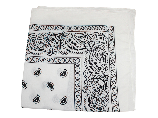 Pack of 20 XL Non Fading Paisley Polyester Bandanas 27 x 27 In - Bulk Wholesale - White