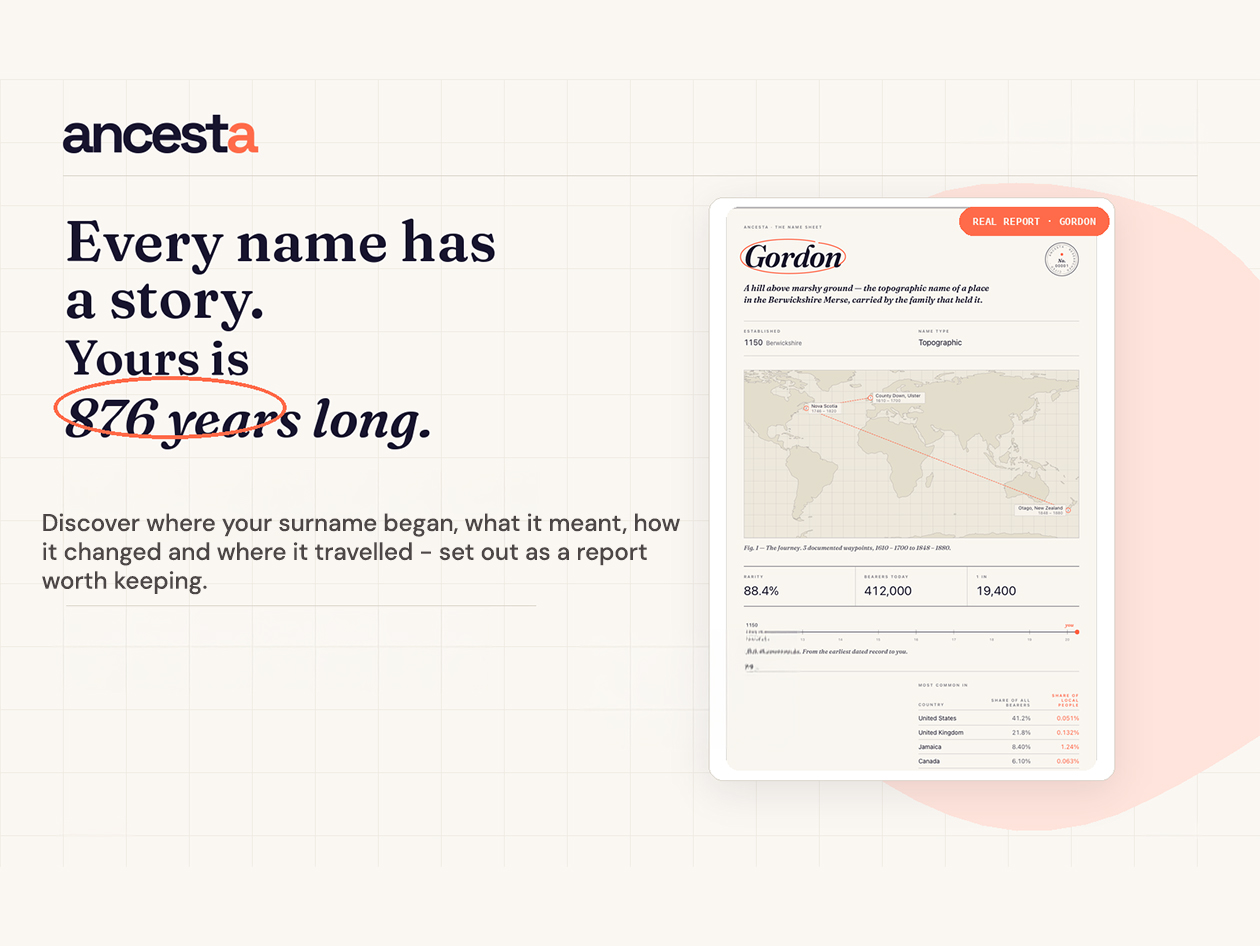 Ancesta Surname History Report: Two Surnames