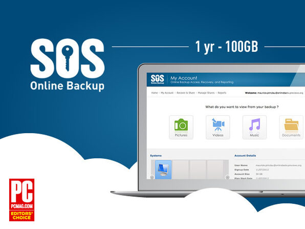 SOS Online Backup: 100GB 1-Year Plan - Product Image
